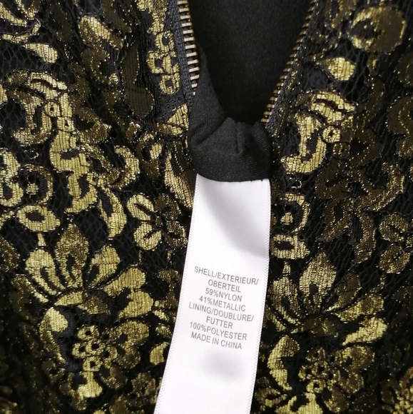 Adrianna Papell Black & Gold Lace Dress - Picture 8 of 9